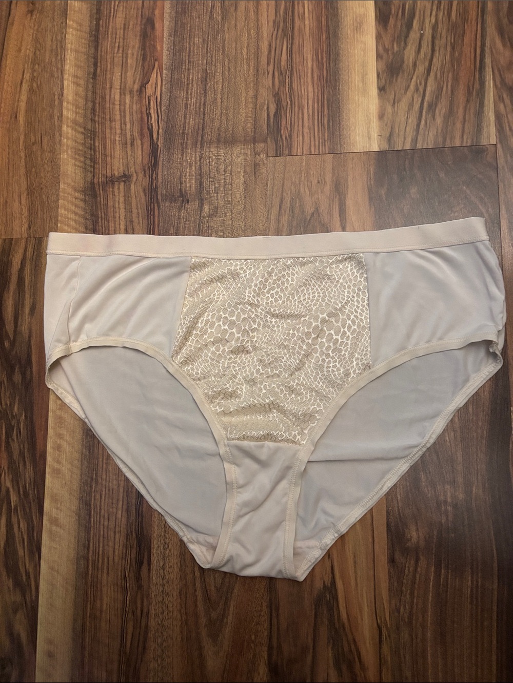 Warner's Beige Lace Panel Bikini Briefs